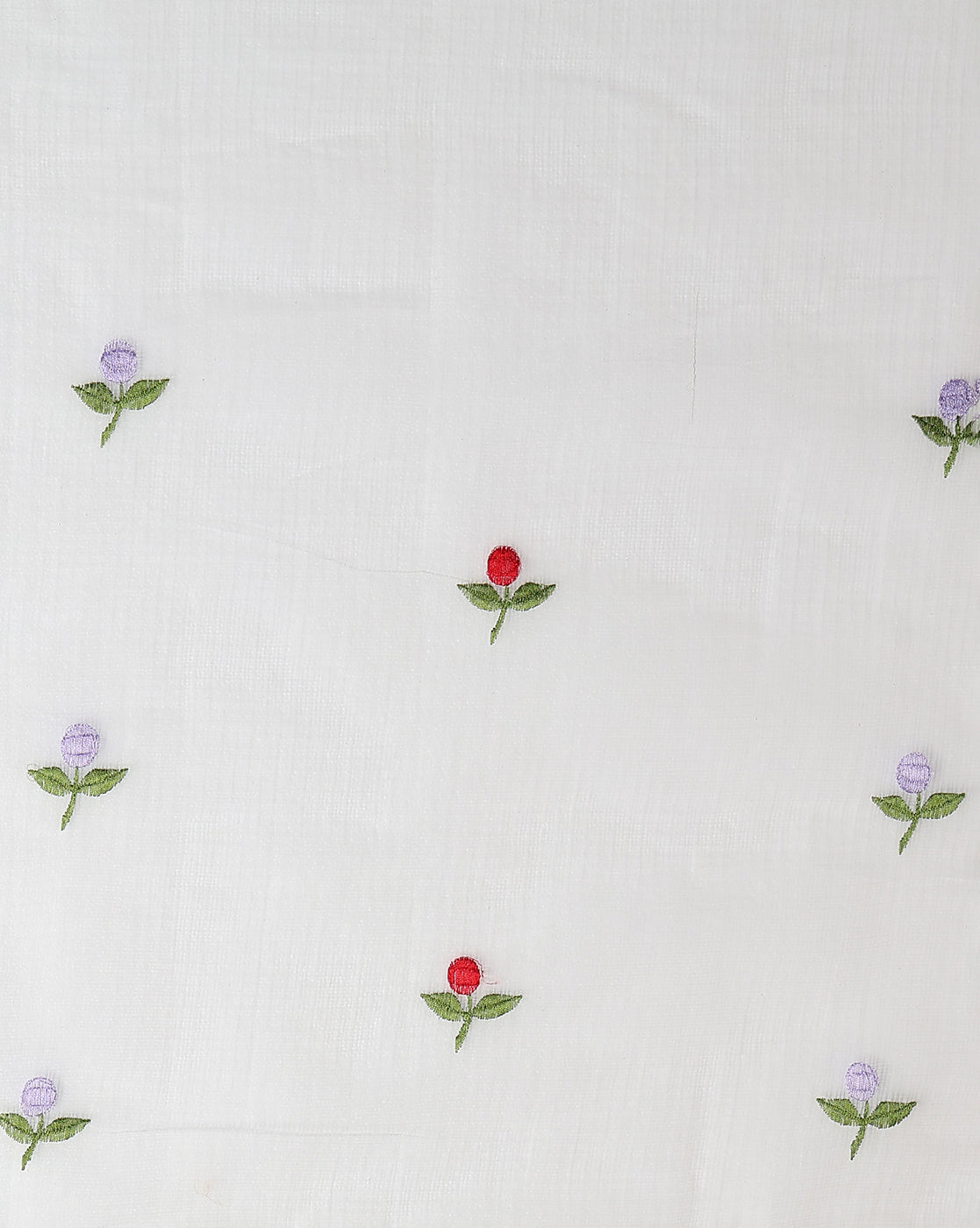 Kota Doria White Saree Allover Embroidery Handcrafted
