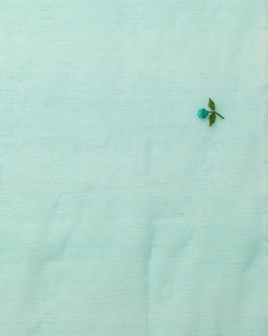 Kota Doria Blue Saree Allover Embroidery Handcrafted