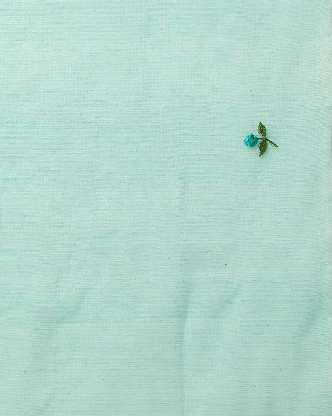 Kota Doria Blue Saree Allover Embroidery Handcrafted