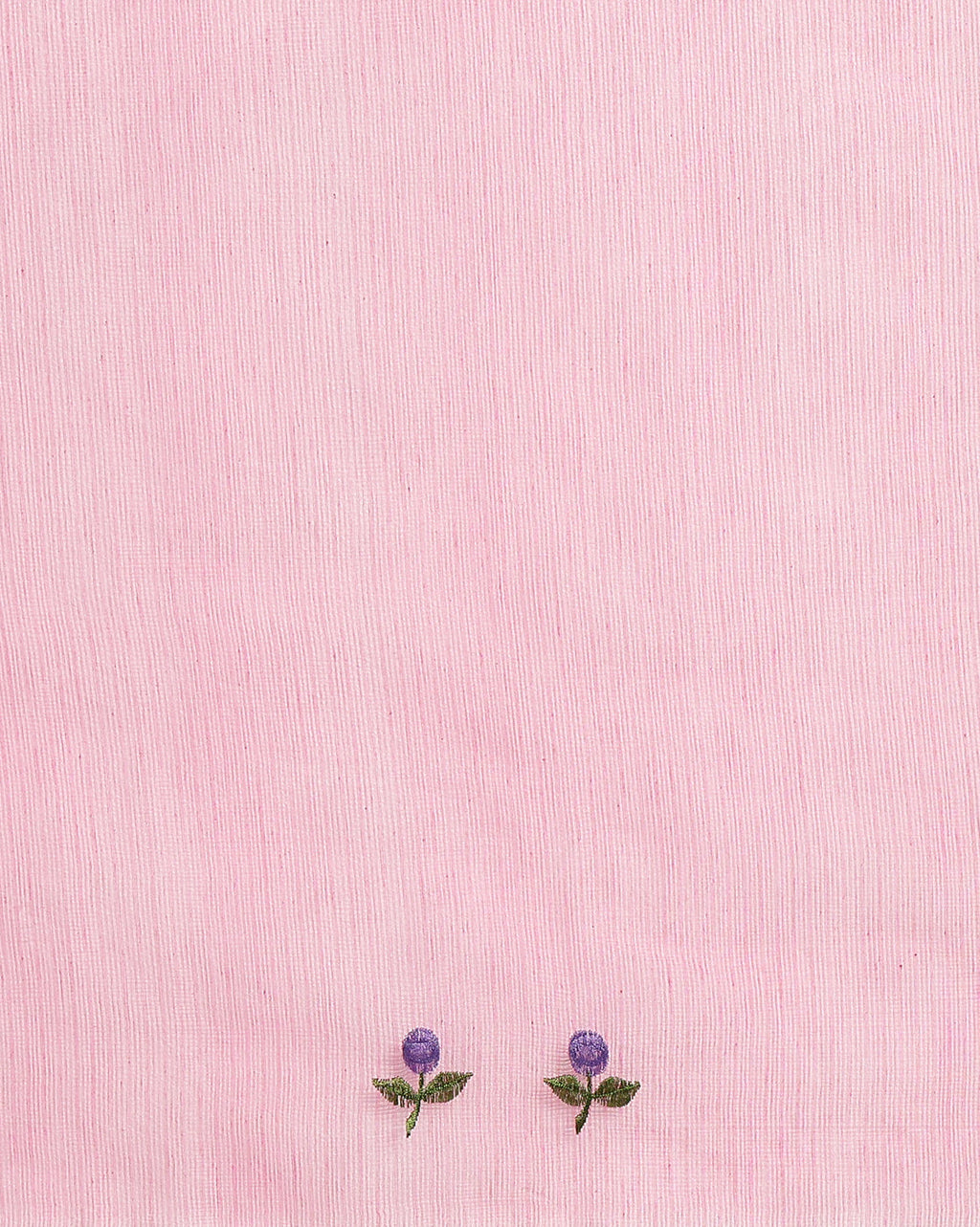 Kota Doria Chic Pink Saree Allover Embroidery Handcrafted