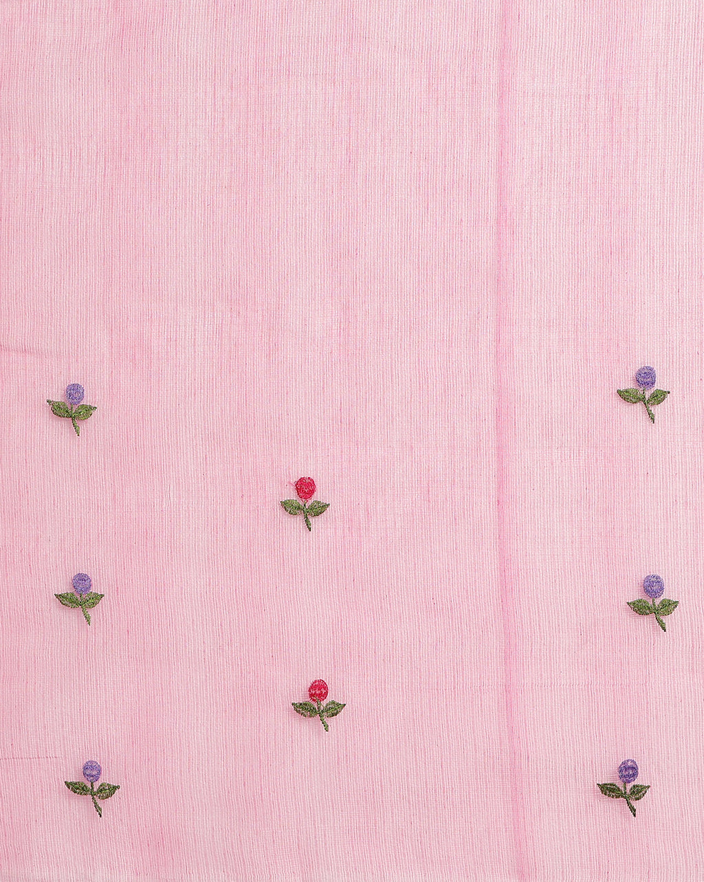 Kota Doria Chic Pink Saree Allover Embroidery Handcrafted