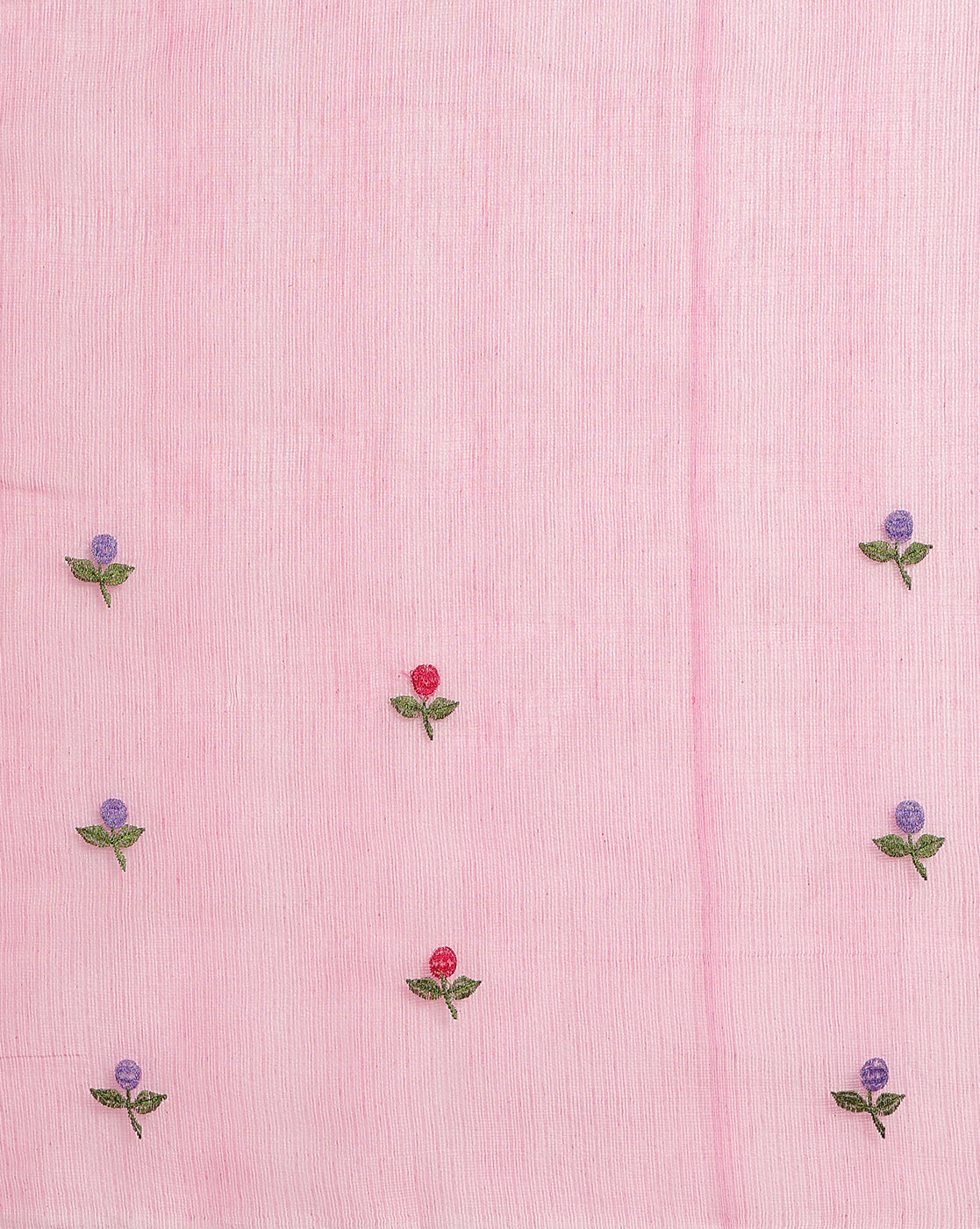 Kota Doria Chic Pink Saree Allover Embroidery Handcrafted