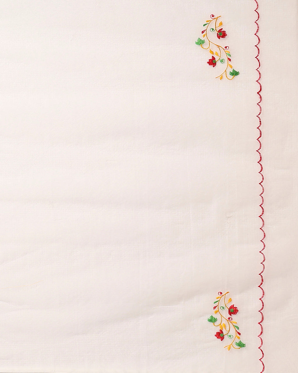 Embroidered Bold Kota Doria White Suit (Top+Bottom+Dupatta)