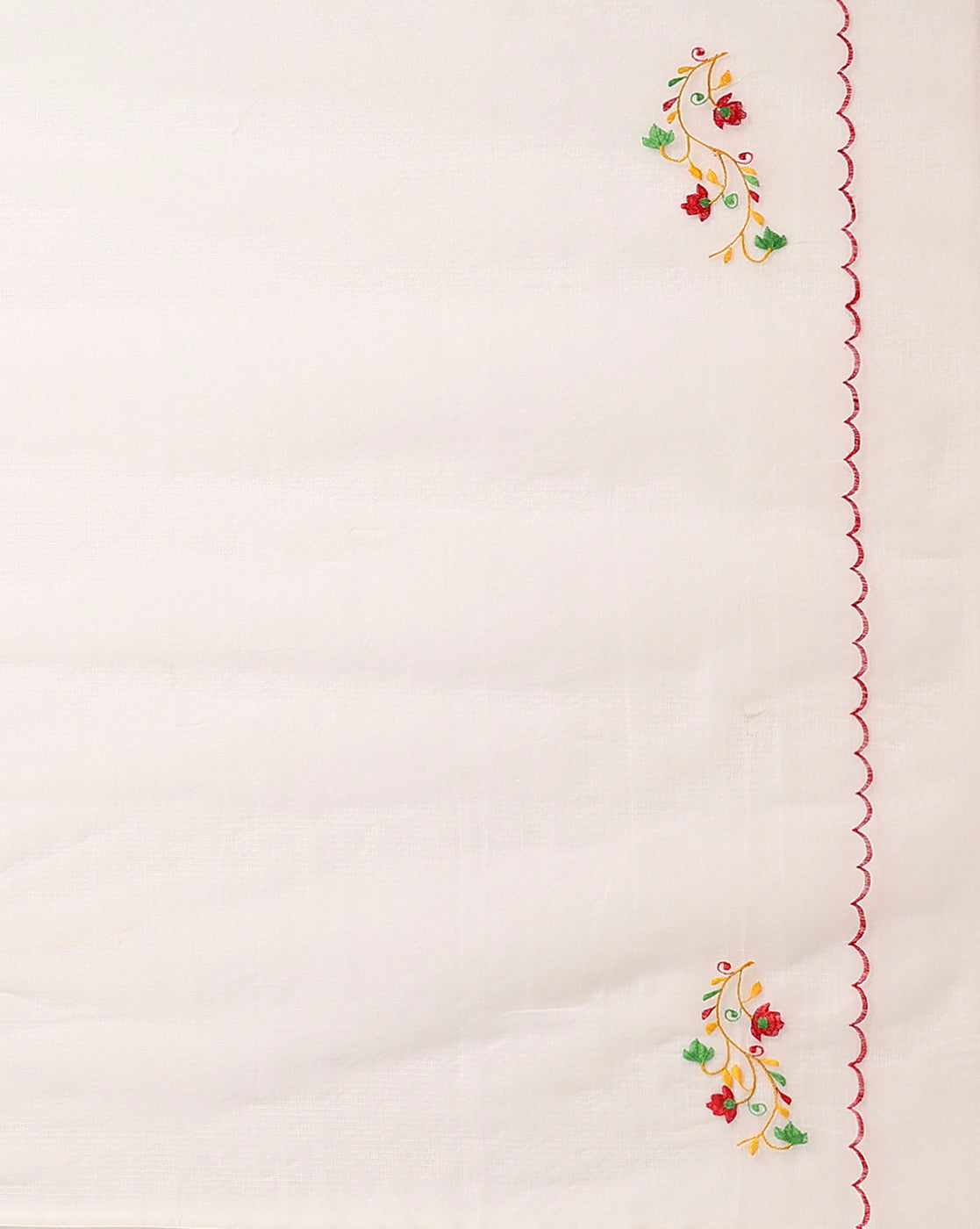 Embroidered Bold Kota Doria White Suit (Top+Bottom+Dupatta)