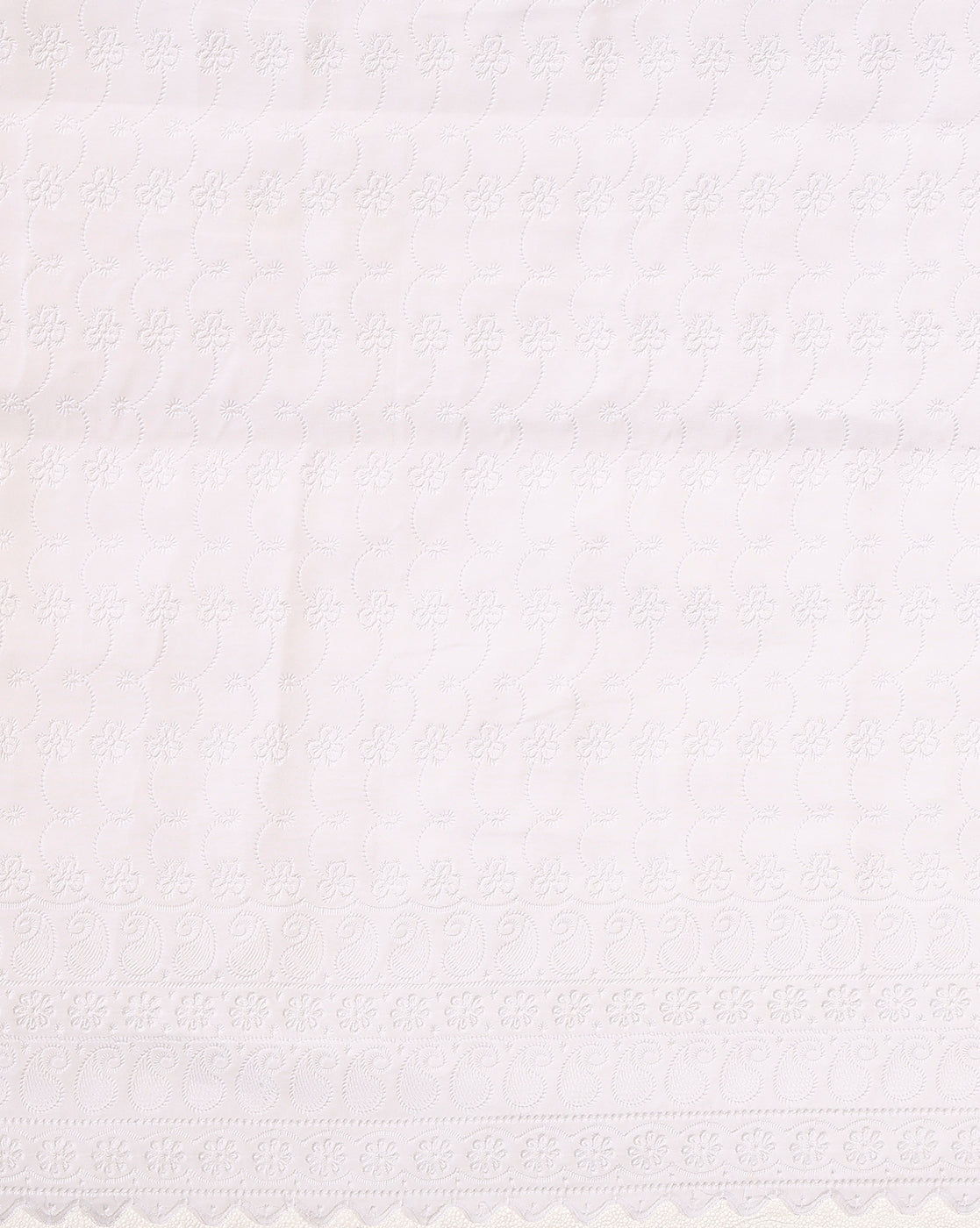 Embroidered Bold Kota Doria White Suit (Top+Bottom+Dupatta)