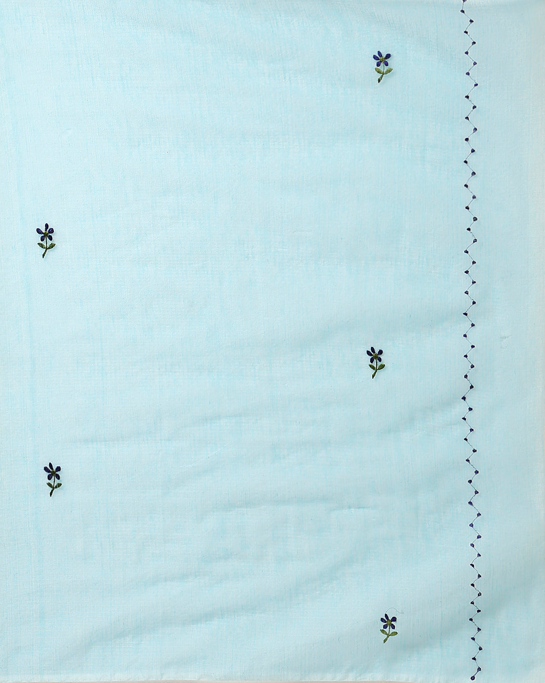 Embroidered Bold Kota Doria Blue Suit (Top+Bottom+Dupatta)