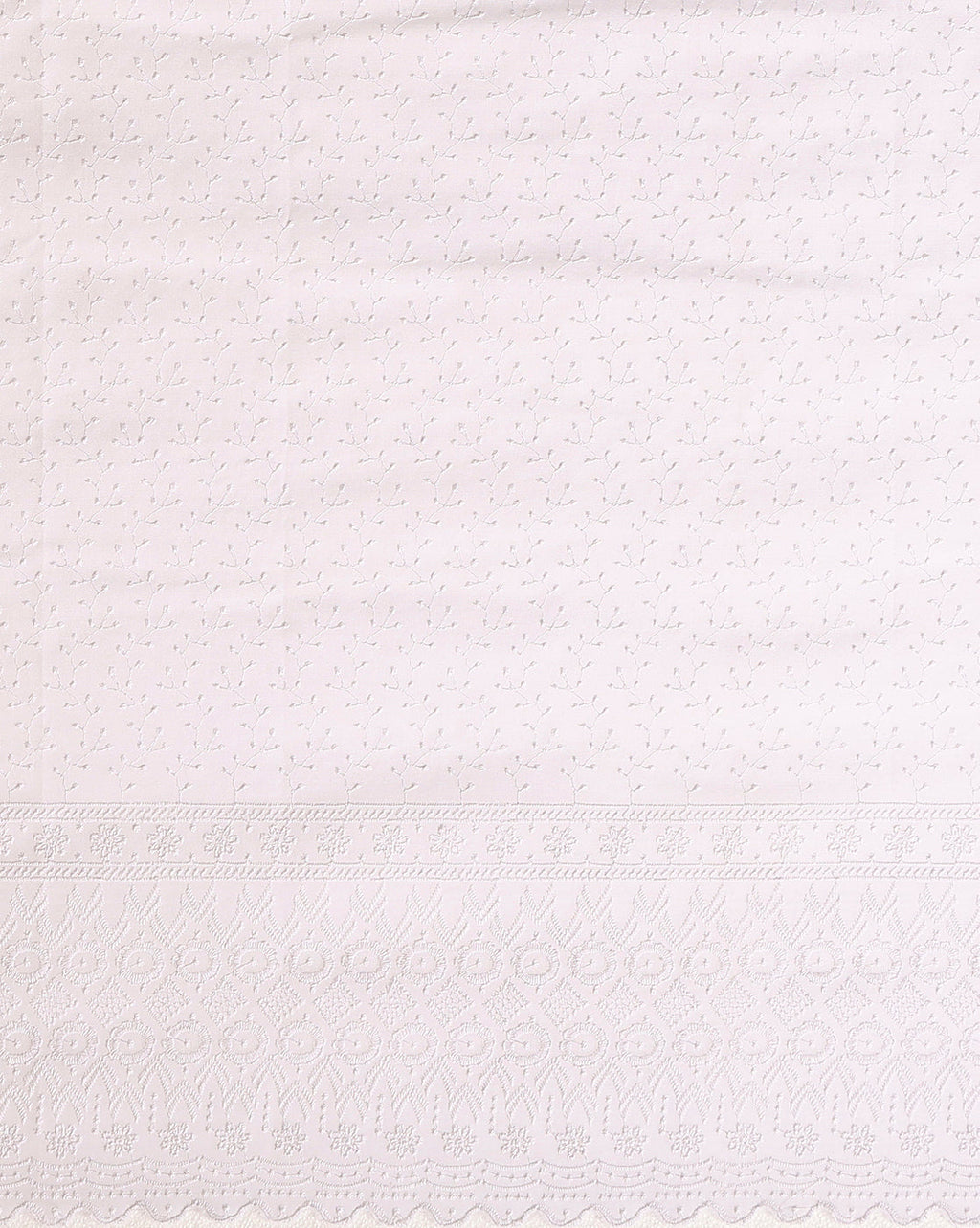 Embroidered Vivid Kota Doria White Suit (Top+Bottom+Dupatta)