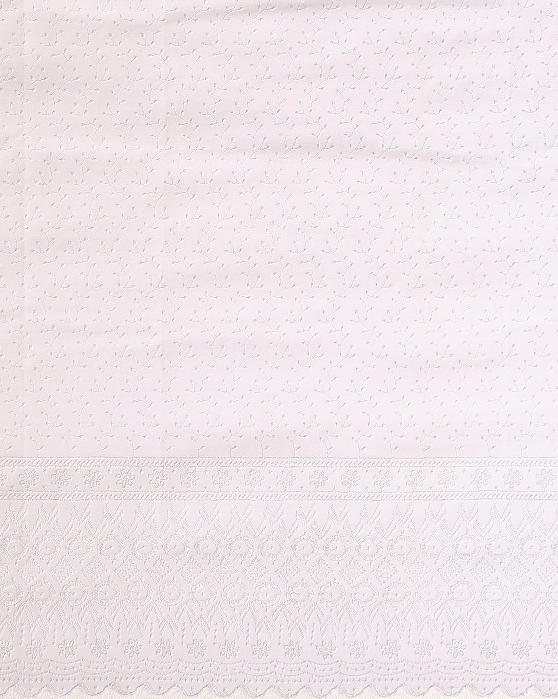 Embroidered Vivid Kota Doria White Suit (Top+Bottom+Dupatta)