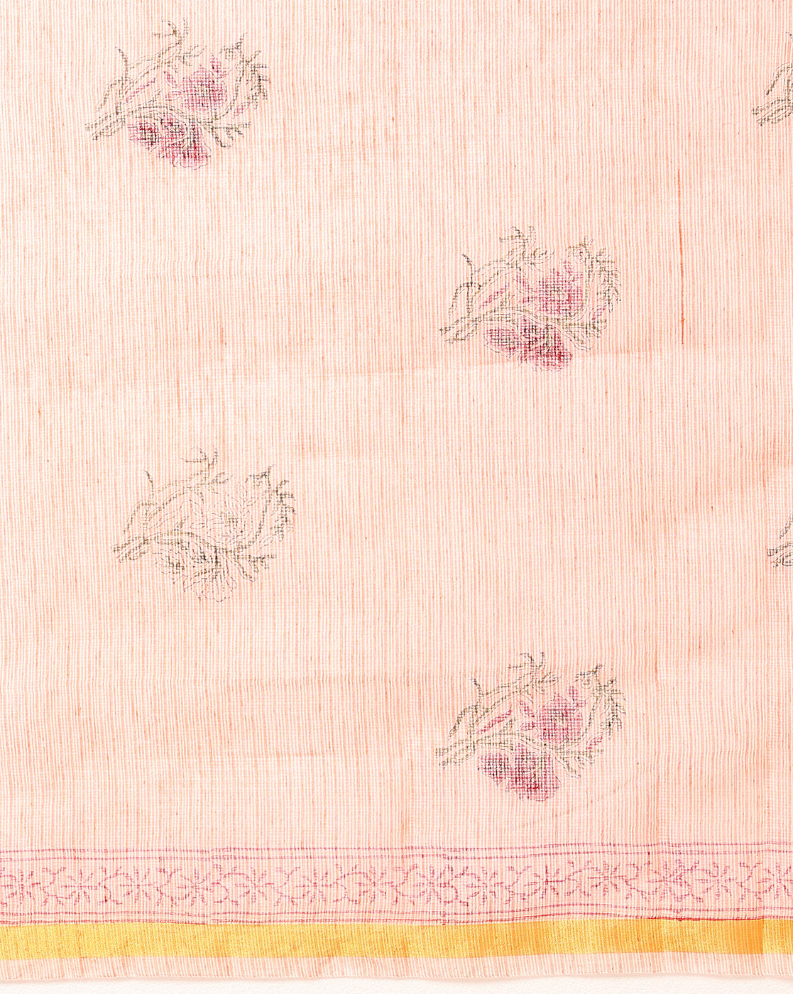 Unique Kota Doria Red Blockprinted Suit (Top+Dupatta+Bottom)