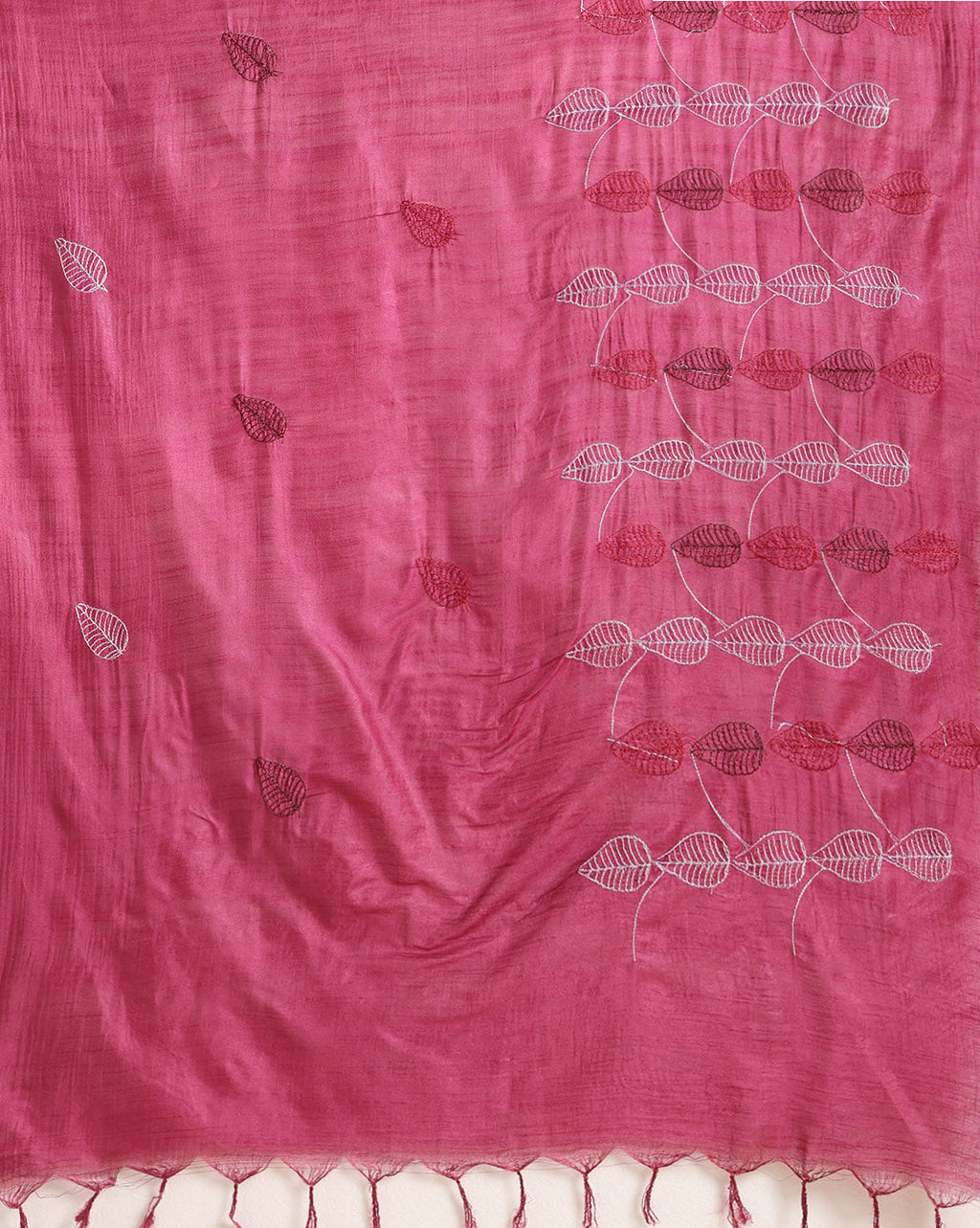 Katan Silk Embroidered Brown & Maroon Suit