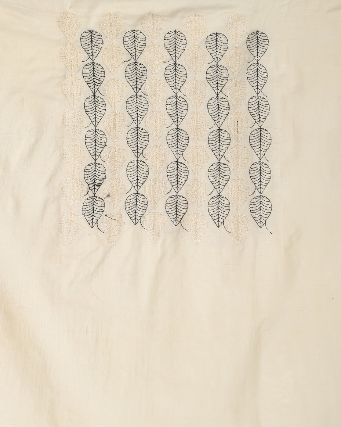 Katan Silk Embroidered White & Black Suit