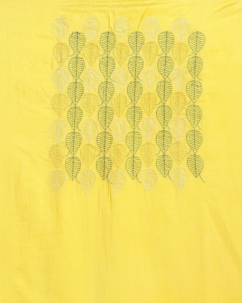 Katan Silk Embroidered Yellow & Green Suit