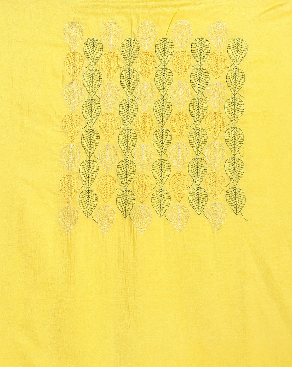 Katan Silk Embroidered Yellow & Green Suit