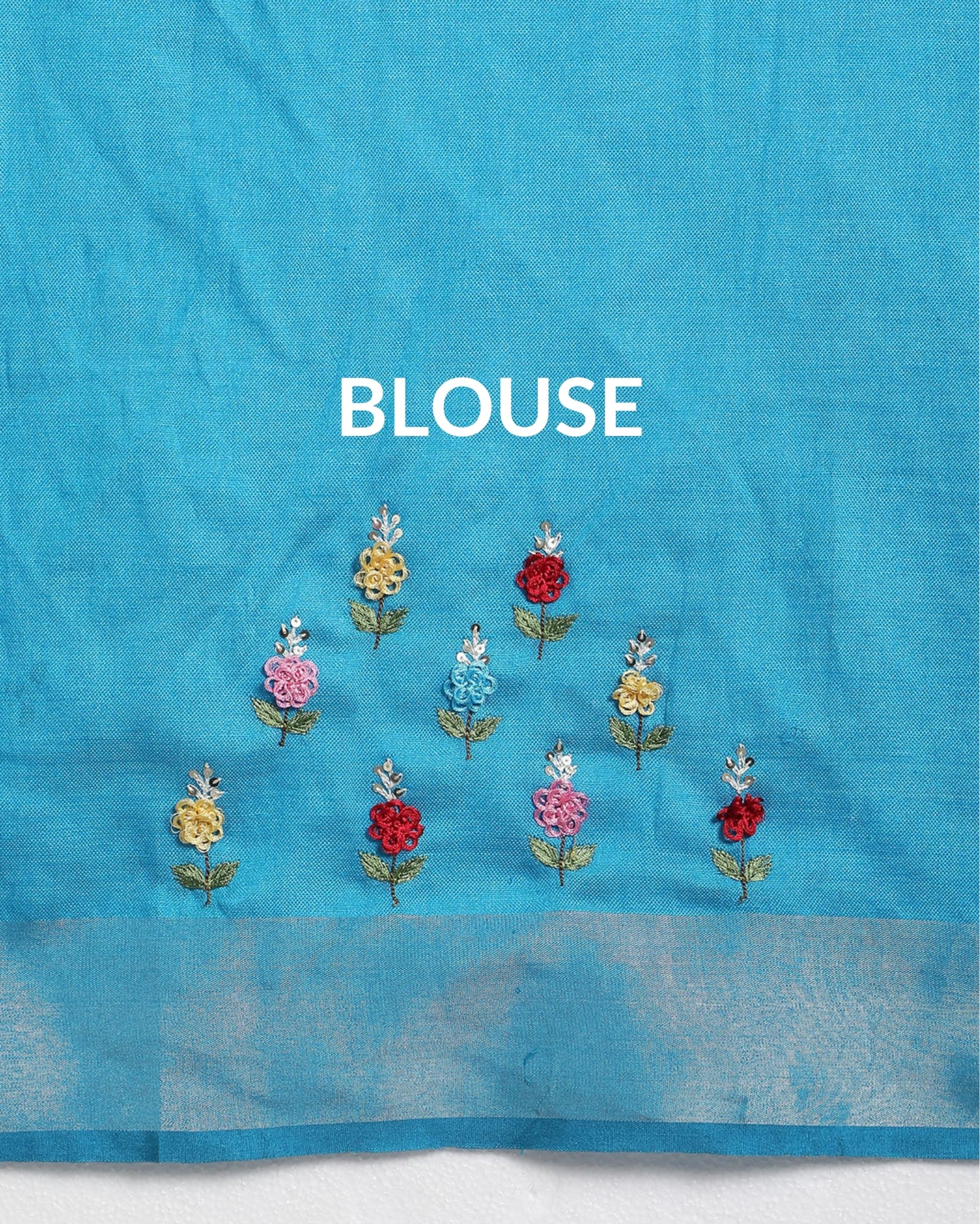 Illuminating Pure Linen Floral Embroidered Biege Saree