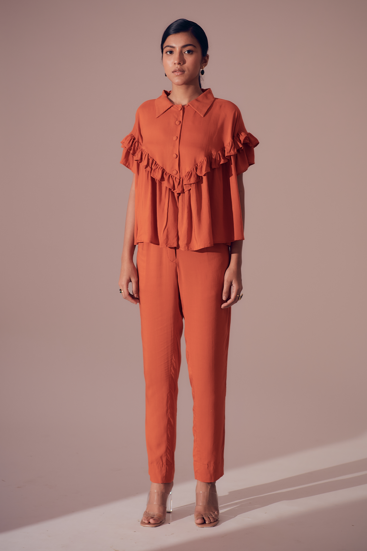 Leo Co-Ord set - Sunset Orange (Set of 2)