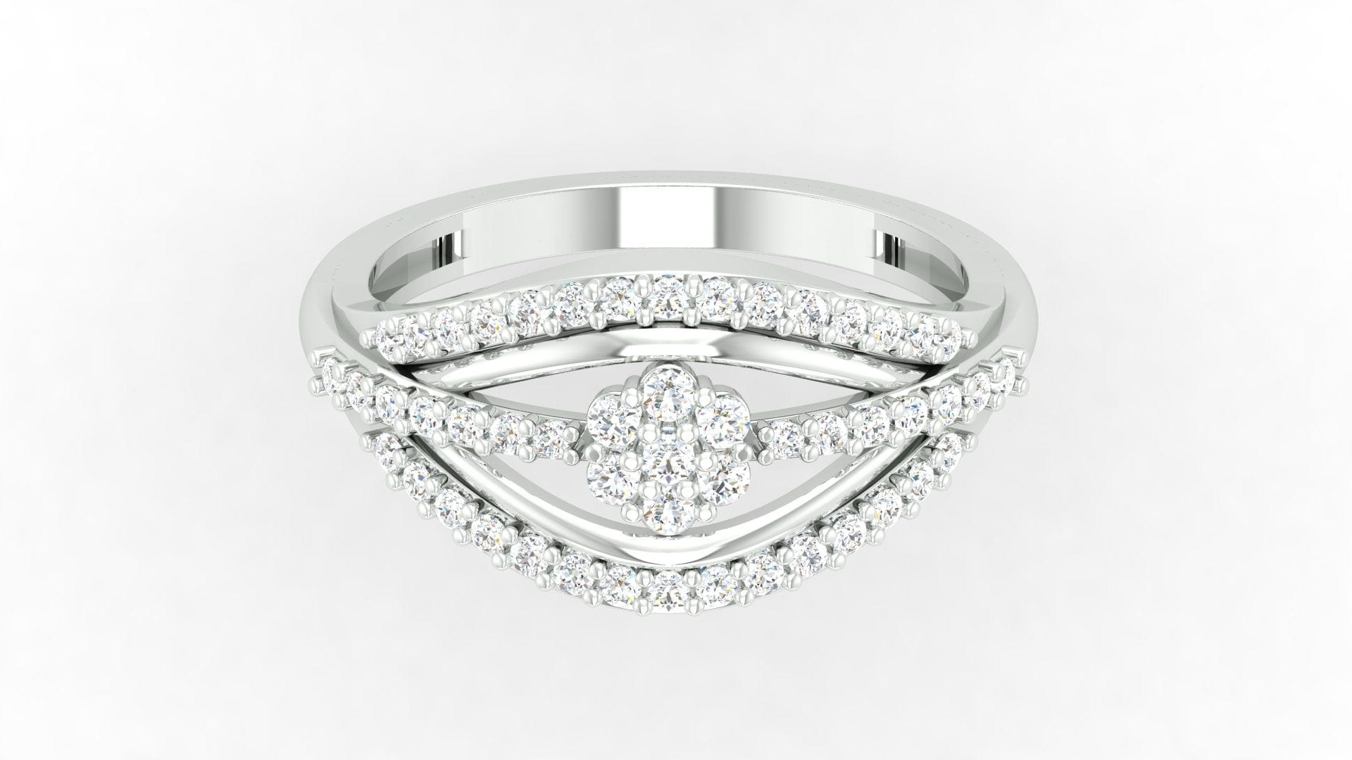 92.5 silver zircon radiant ring