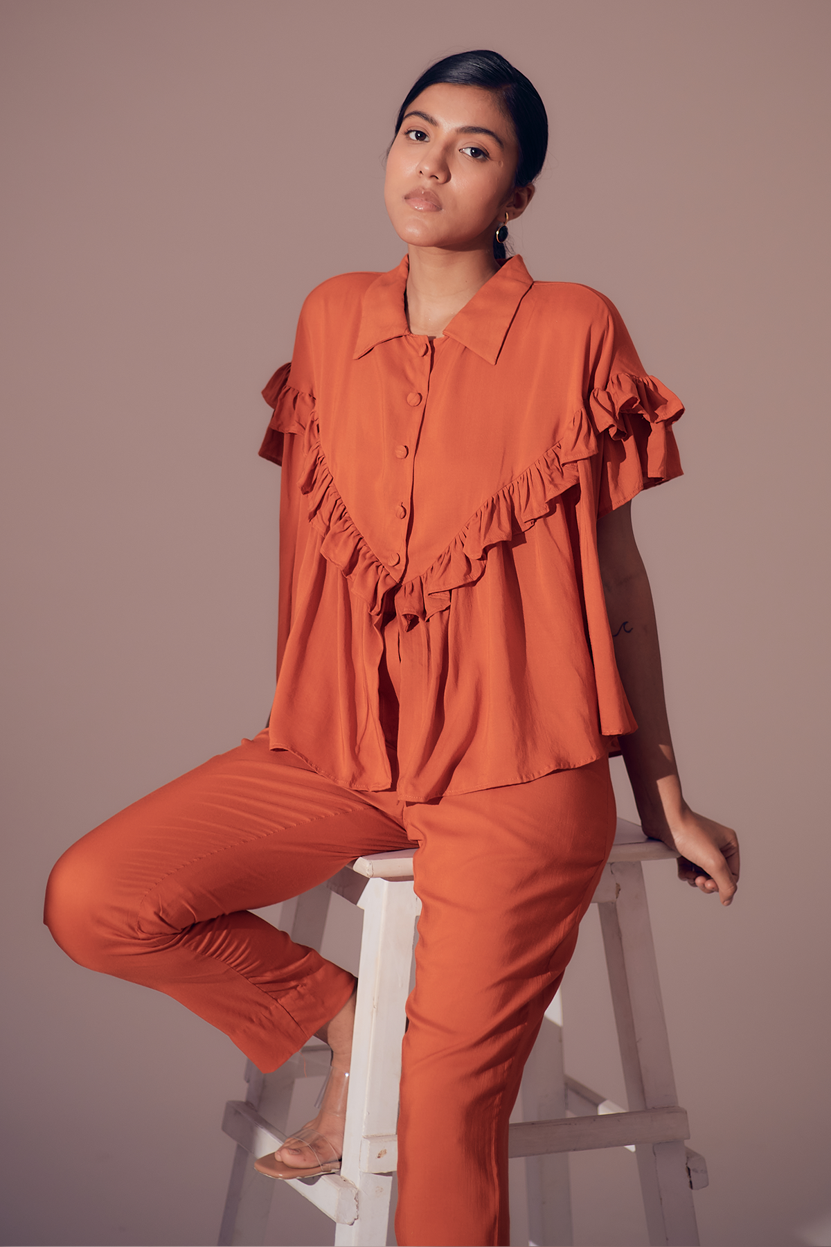 Leo Co-Ord set - Sunset Orange (Set of 2)