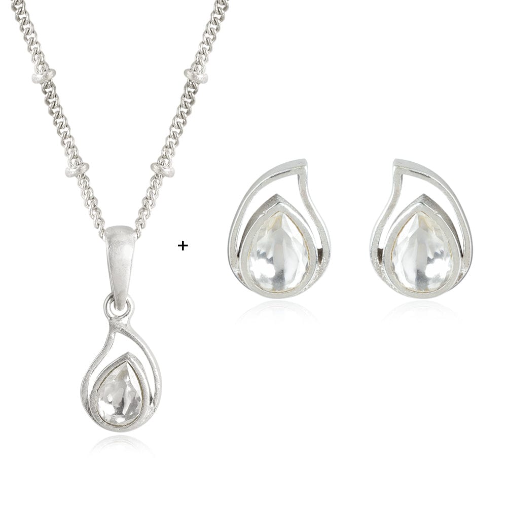 92.5 Silver White Kundan Drop Stud Earrings