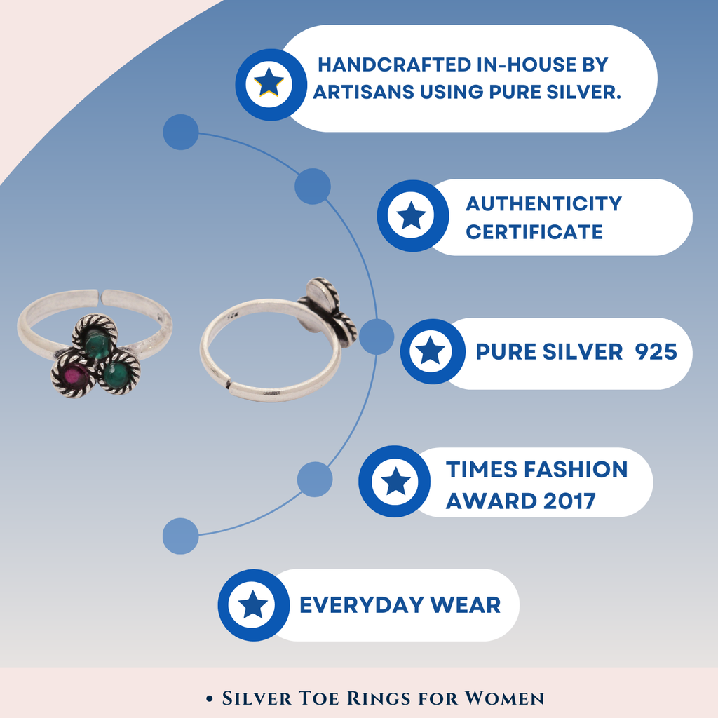 Silver Duo color Toe Ring Jewelry - By Unniyarcha - Original Manufacturers of Silver Jewelry, Gold Plated Jewellery, Fashion Jewellery and Personalized Soul Bands and Personalized Jewelry