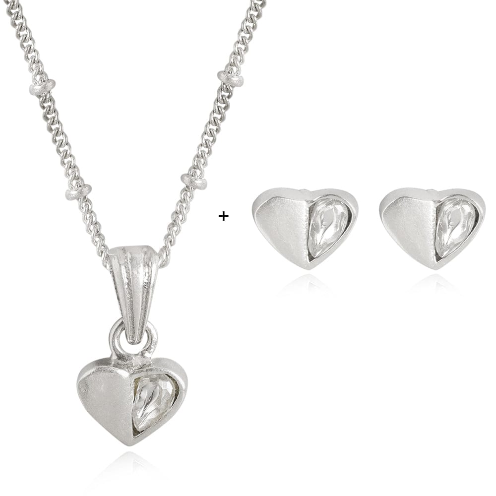 92.5 Silver Kundan heart Necklace