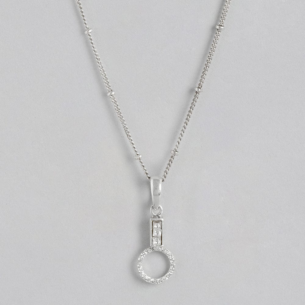 92.5 Silver Round Zircon Necklace
