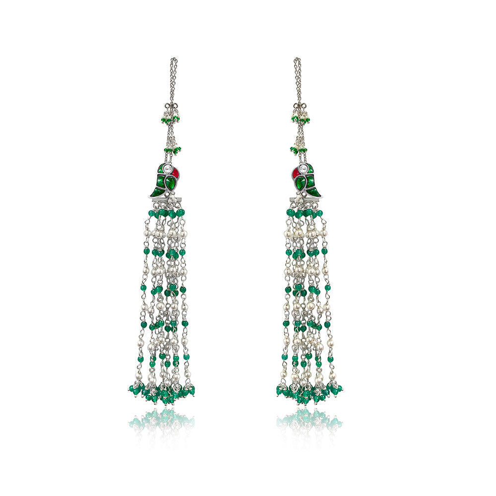 Mithu Dreamy Danglers Silver Earrings