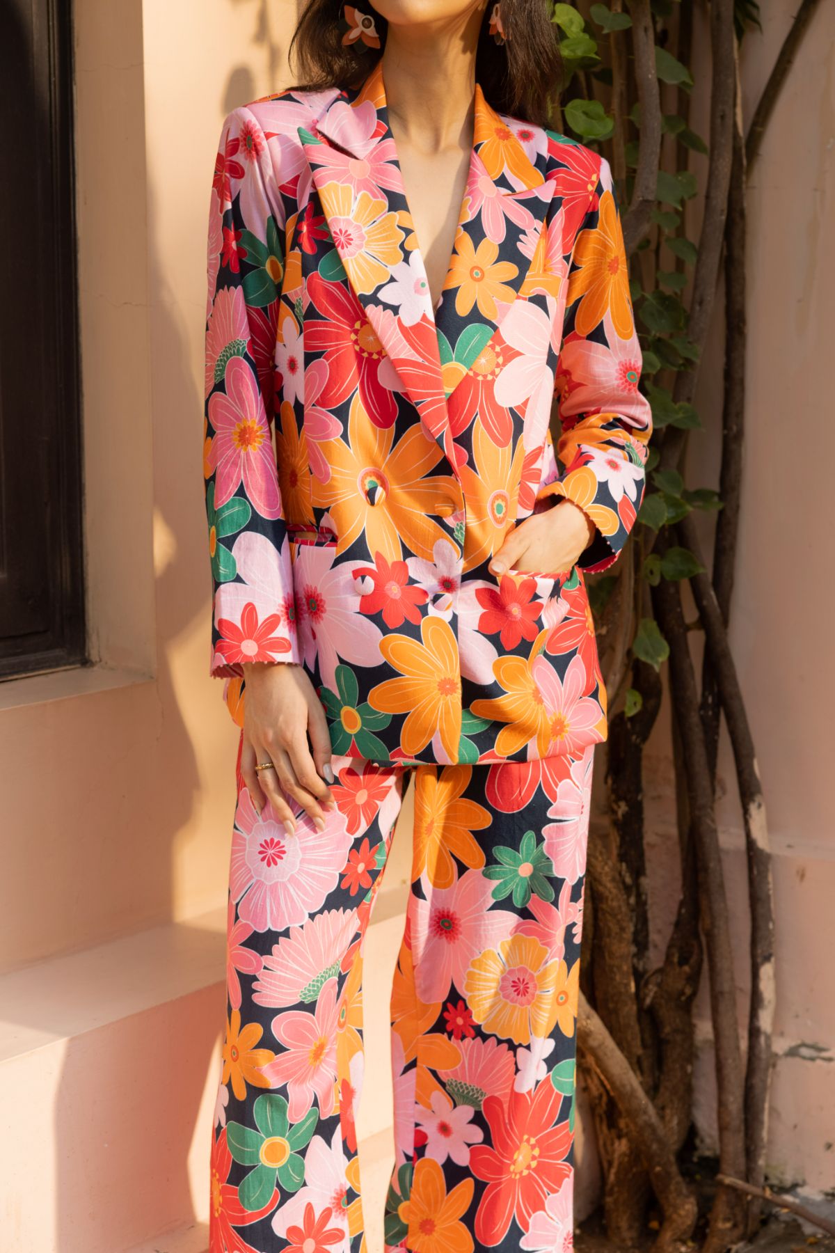 Stella Blazer - Mosaic Pink Print