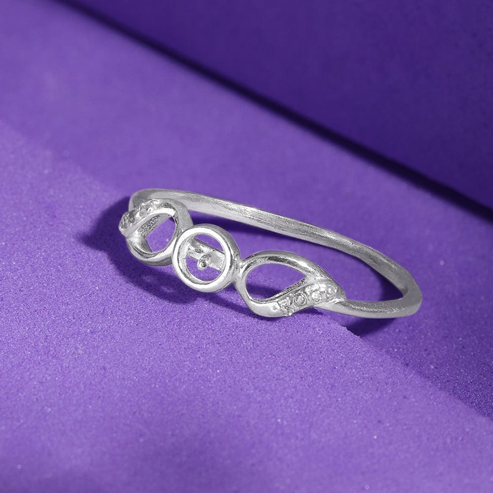 Sparkling Zircon Silver Ring
