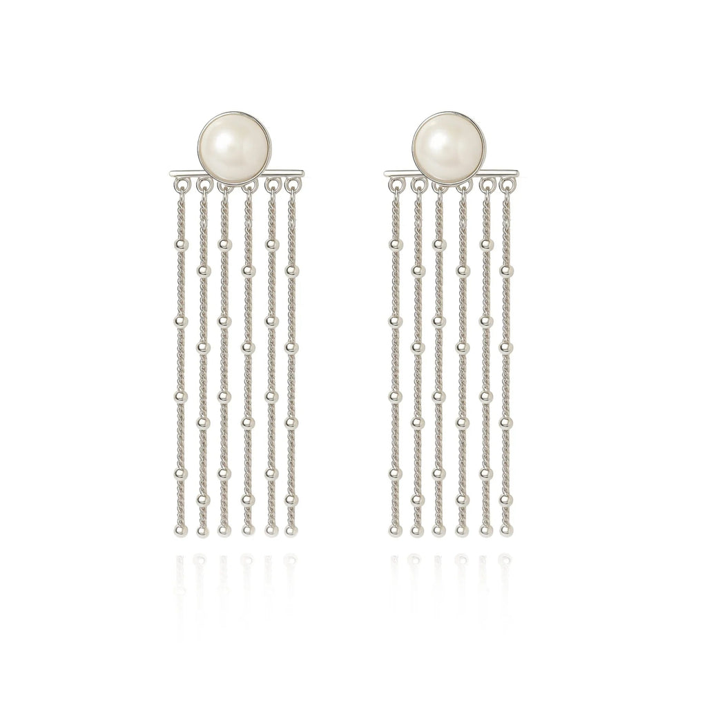 Pure 925 Silver Pearl & Dazzle Earrings