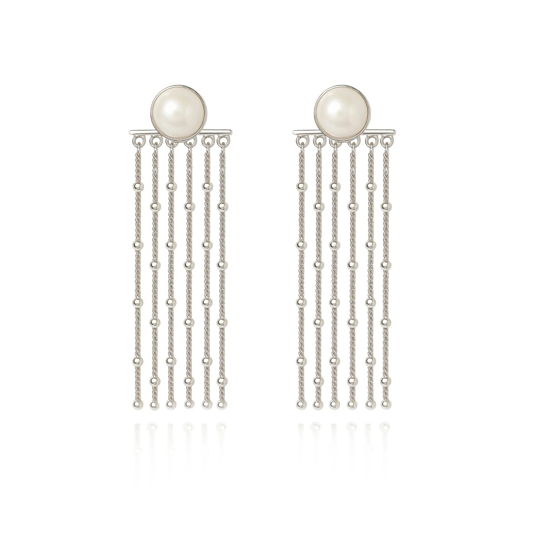 Pure 925 Silver Pearl & Dazzle Earrings
