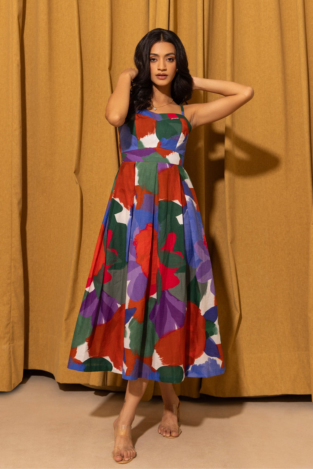 Florence Dress - Watercolour Print Blue
