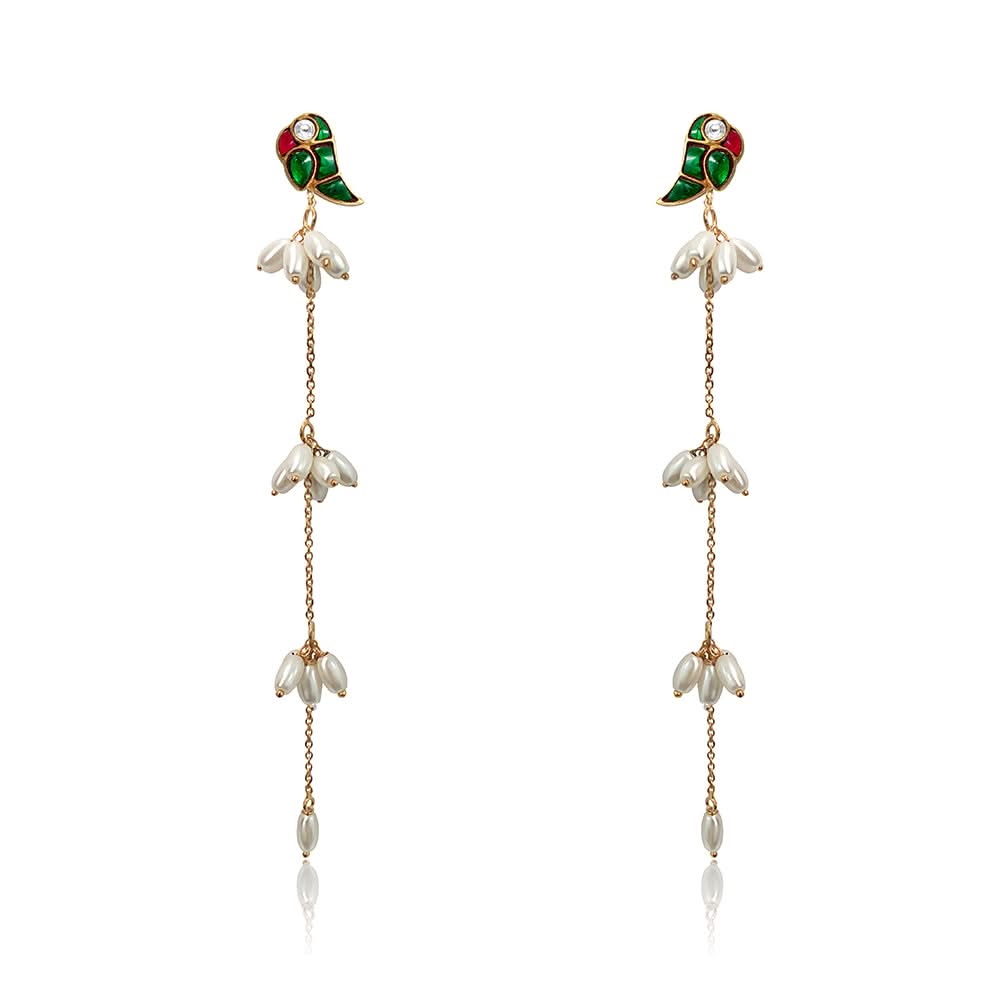 Mithu Pearl Dazzlers 24k Gold Plated Earrings
