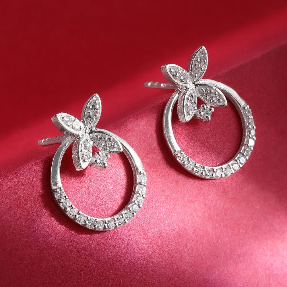 Radiant Silver Zircon Studs