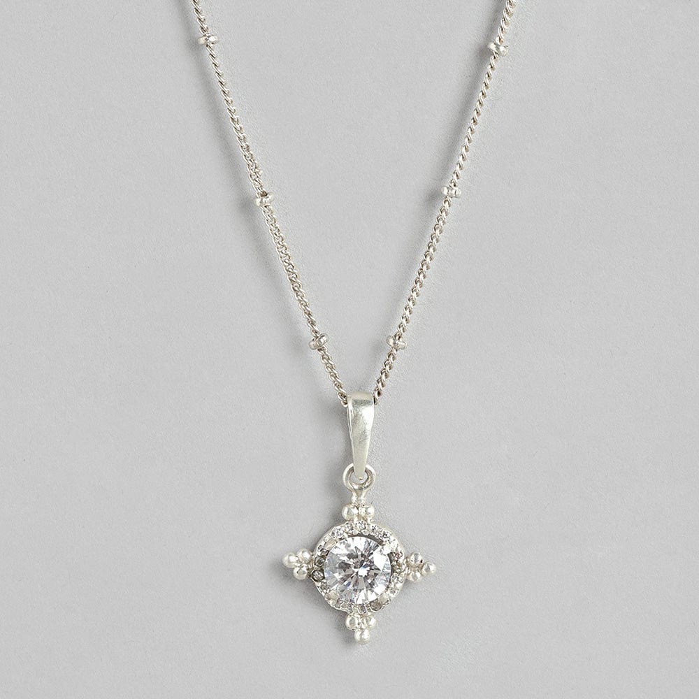 92.5 Silver White Kundan Chakra Necklace