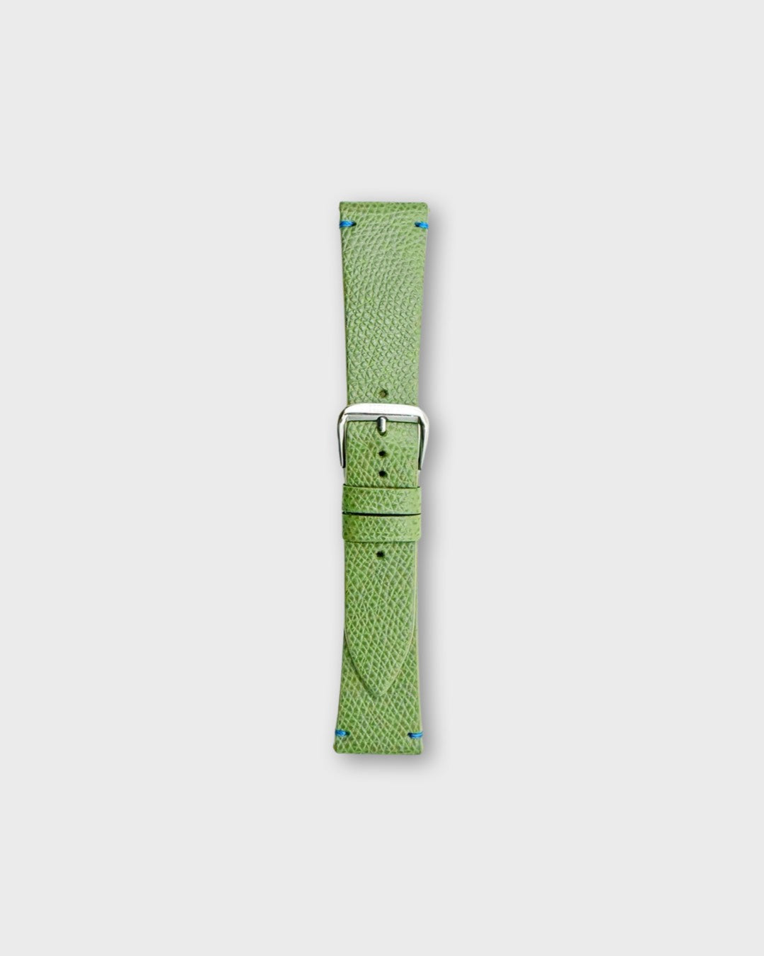 PISTACHIO IN BLUE STITCH__INTRO STRAP - FOR QUARTZ, MECHANICAL & SMART WATCHES [Duo Stitch in Italian Epsom Leather] HEllO
