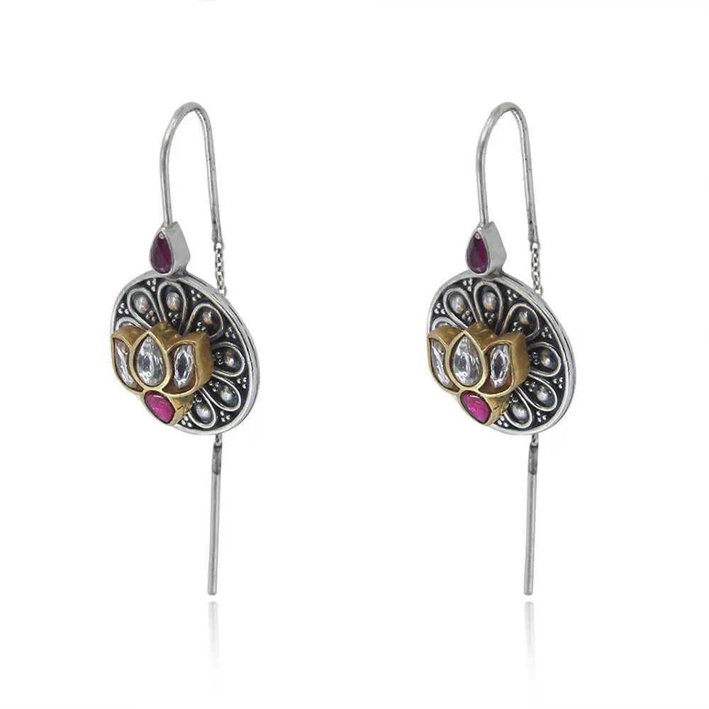 Silver sui dhaga earrings