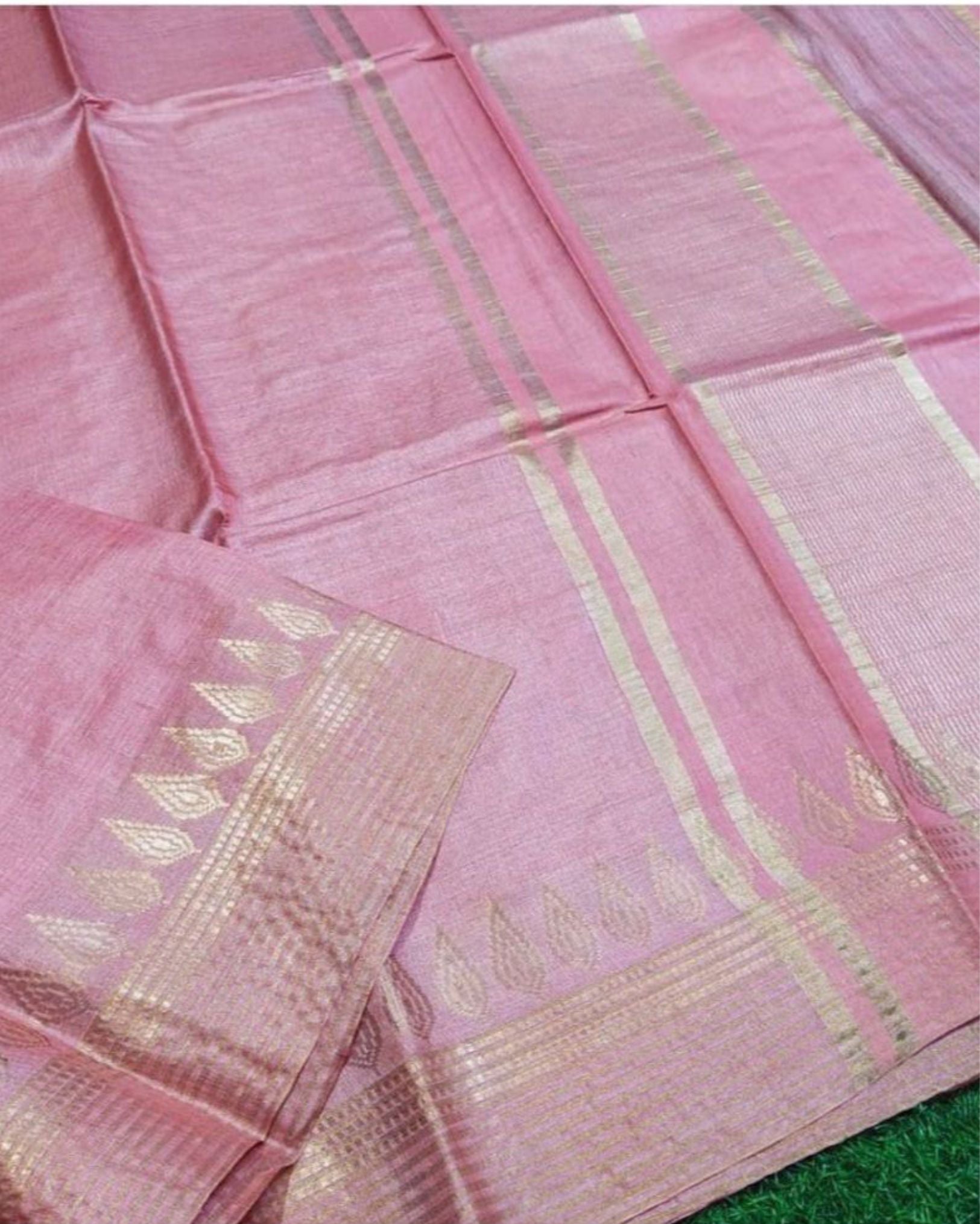 Handcrafted Colorful Kota Silk Pink Jacquard Saree
