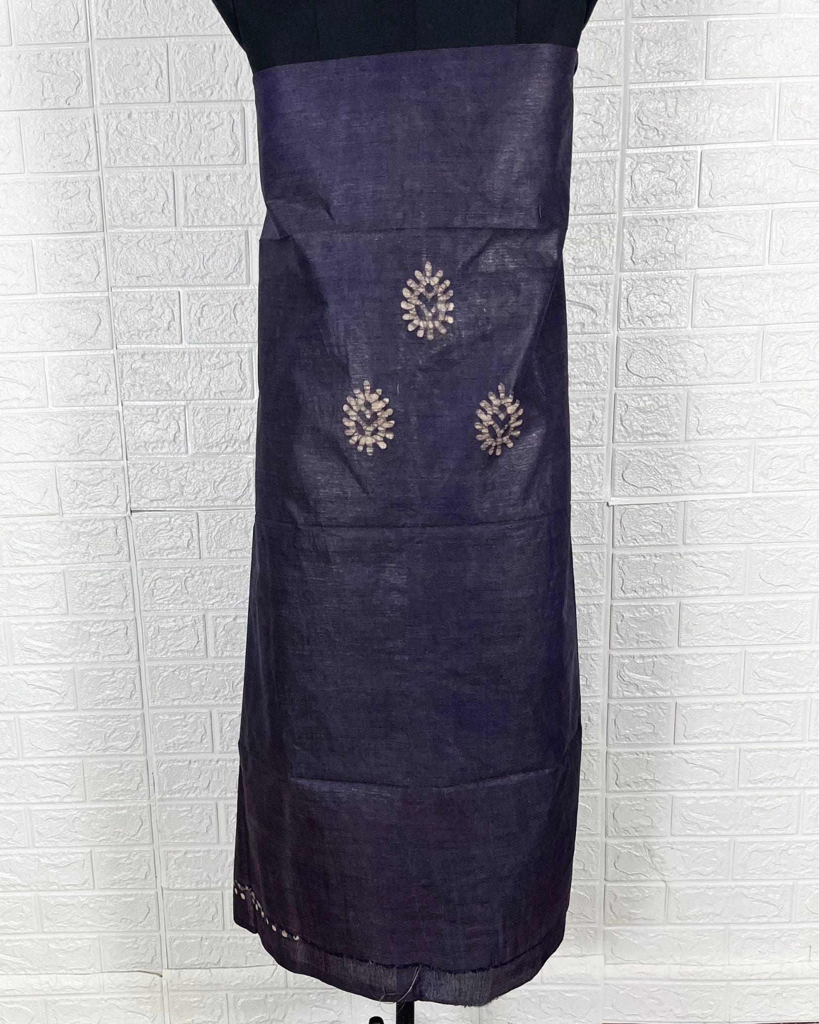 Intriguing Khadi Cotton Wax Batik Hand Dyed Black Suit