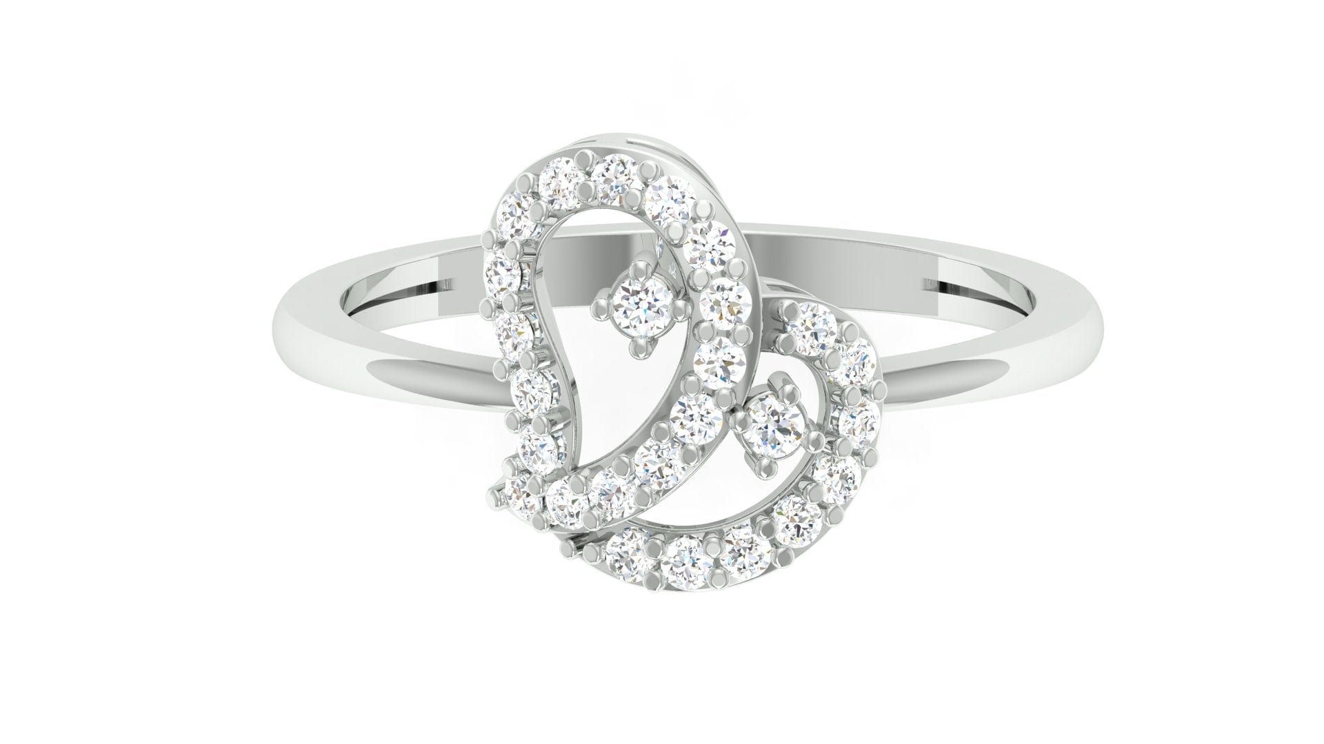 92.5 silver zircon paisley ring