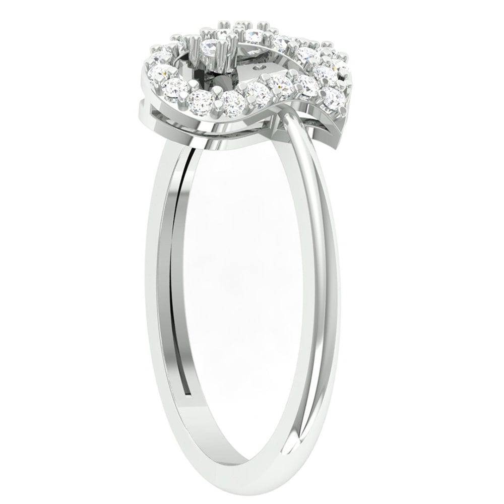 92.5 silver zircon paisley ring