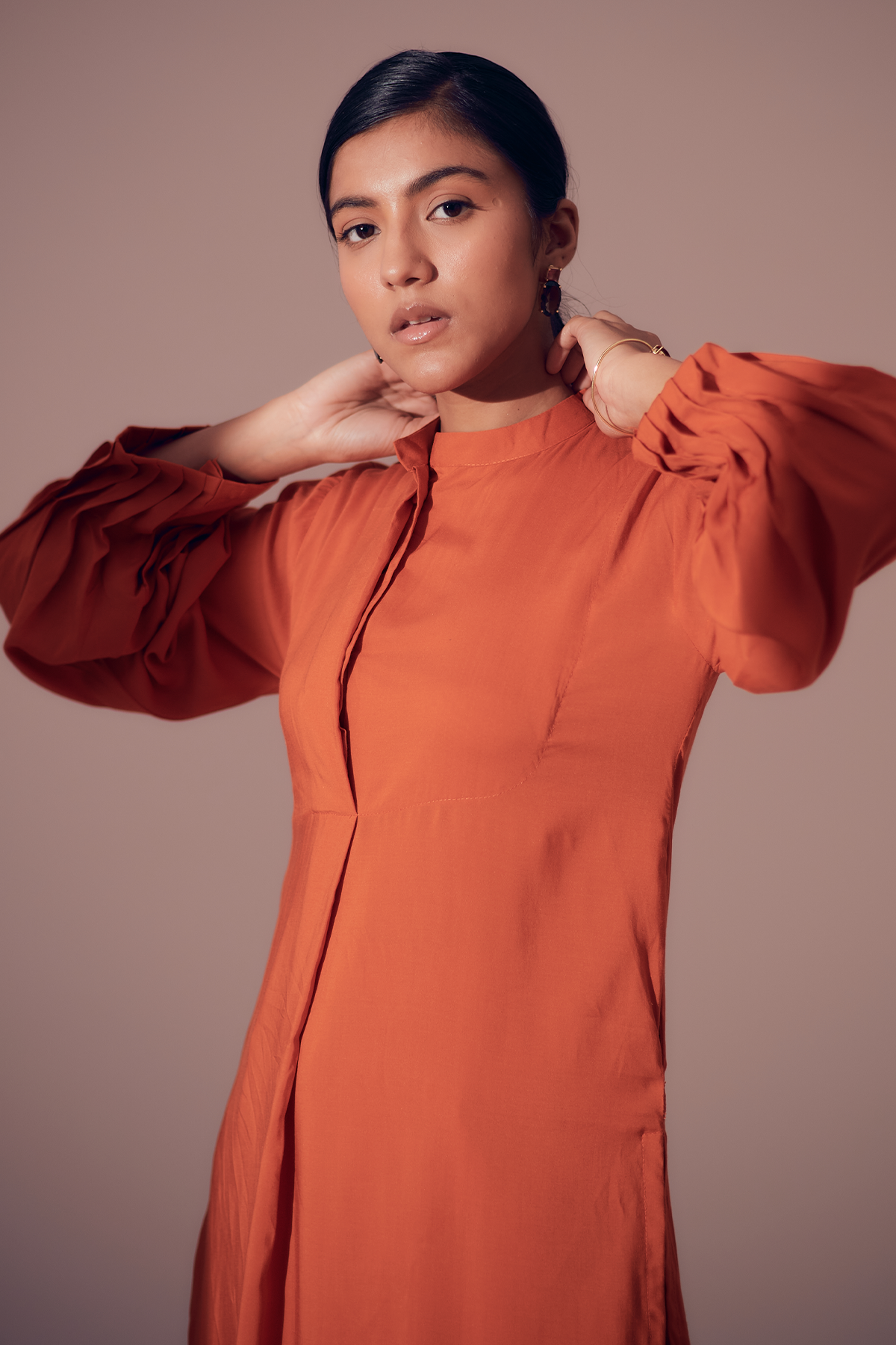 Anywhere Kurta Set - Sunset Orange
