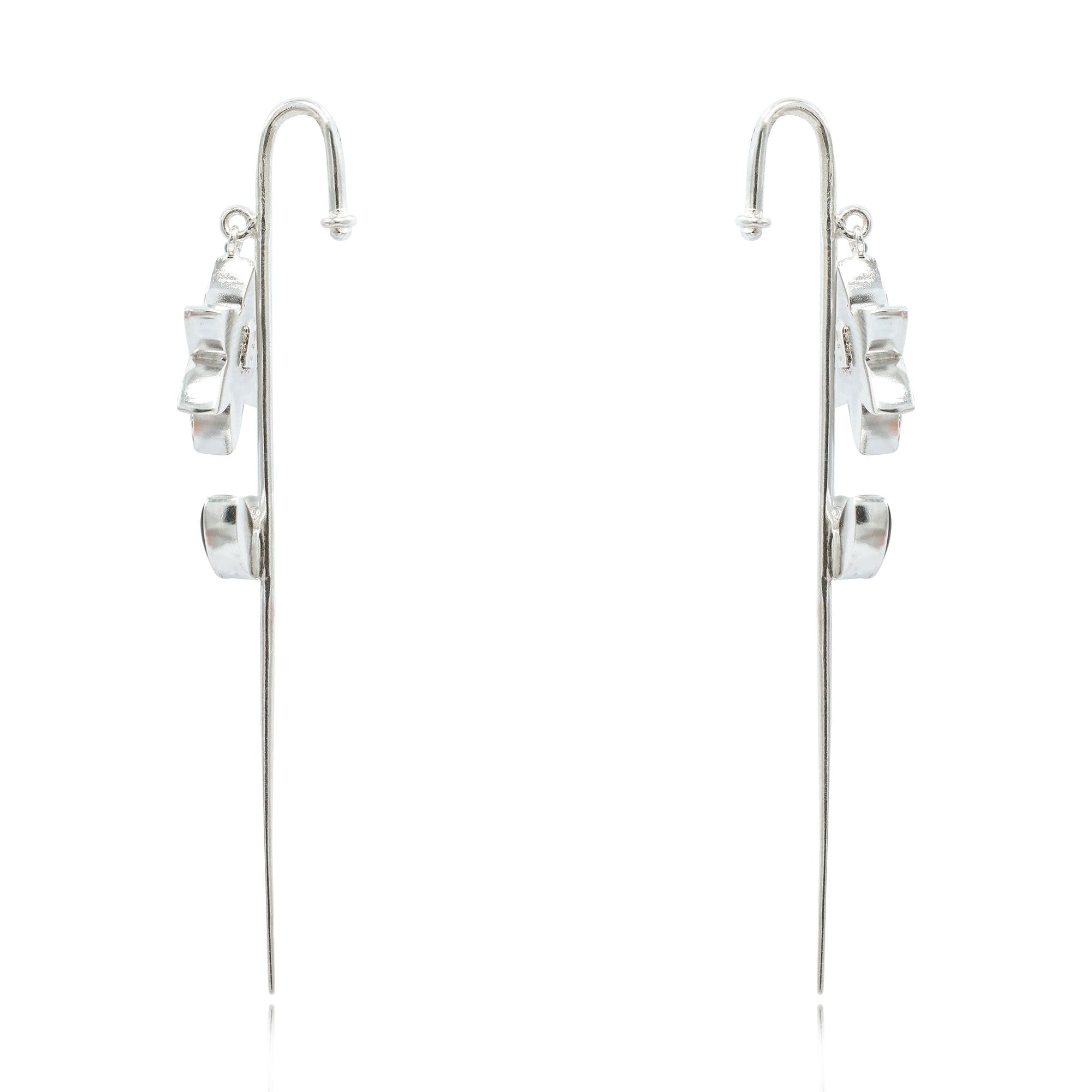Silver Flower Earcuff