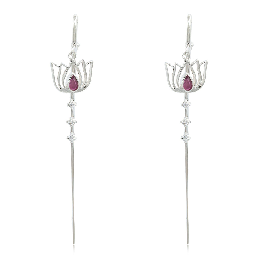 Silver Lotus Earcuff