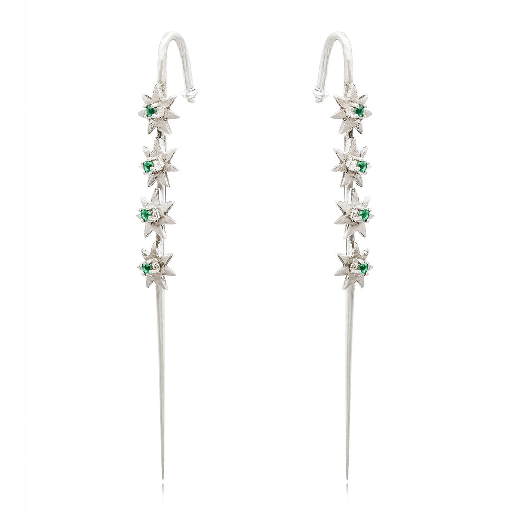 Starry Needle Earcuff In 92.5 Silver