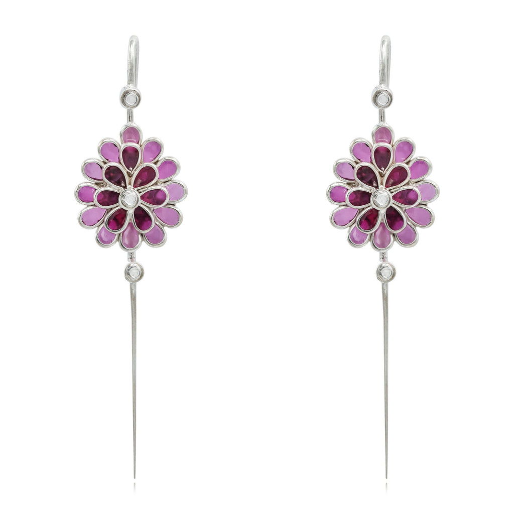 Quirky Bezel Motif Silver Ear Cuff