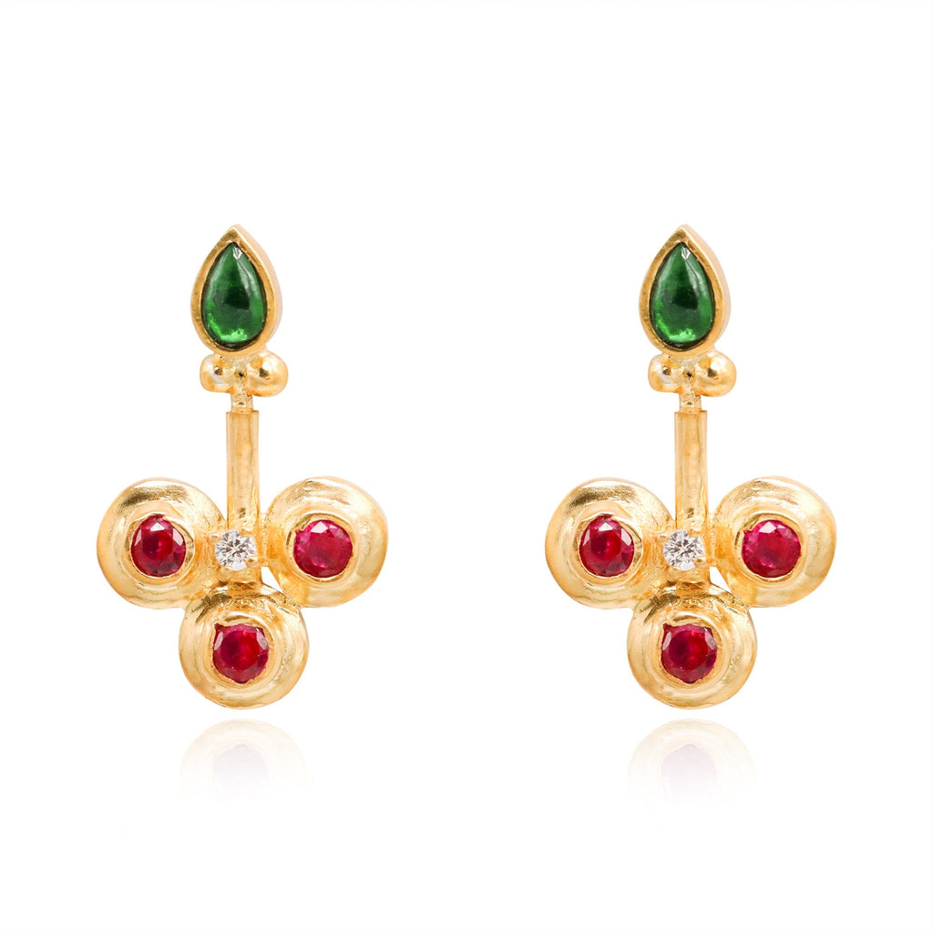 Tri Goddess 92.5 Sterling Silver Bugadi(Pierced)