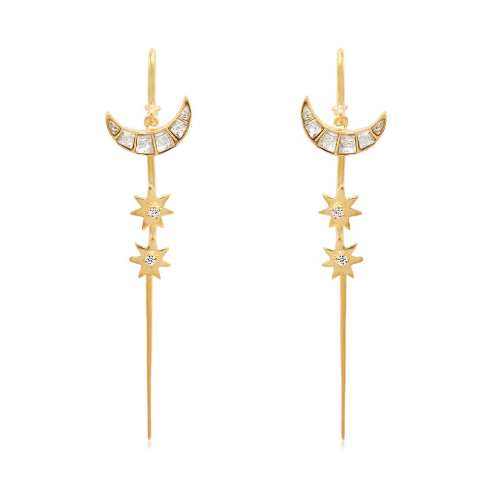 Silver Moon Star Earcuff
