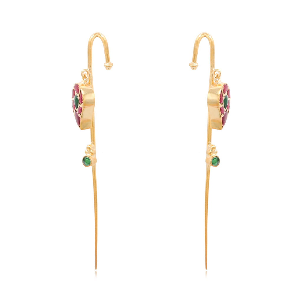 Silver Kundan Earcuff