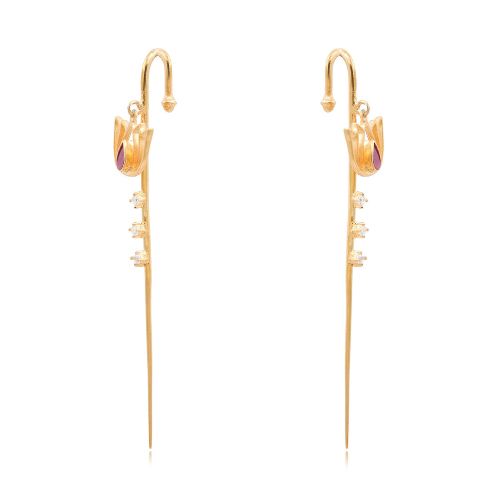 Silver Lotus Earcuff