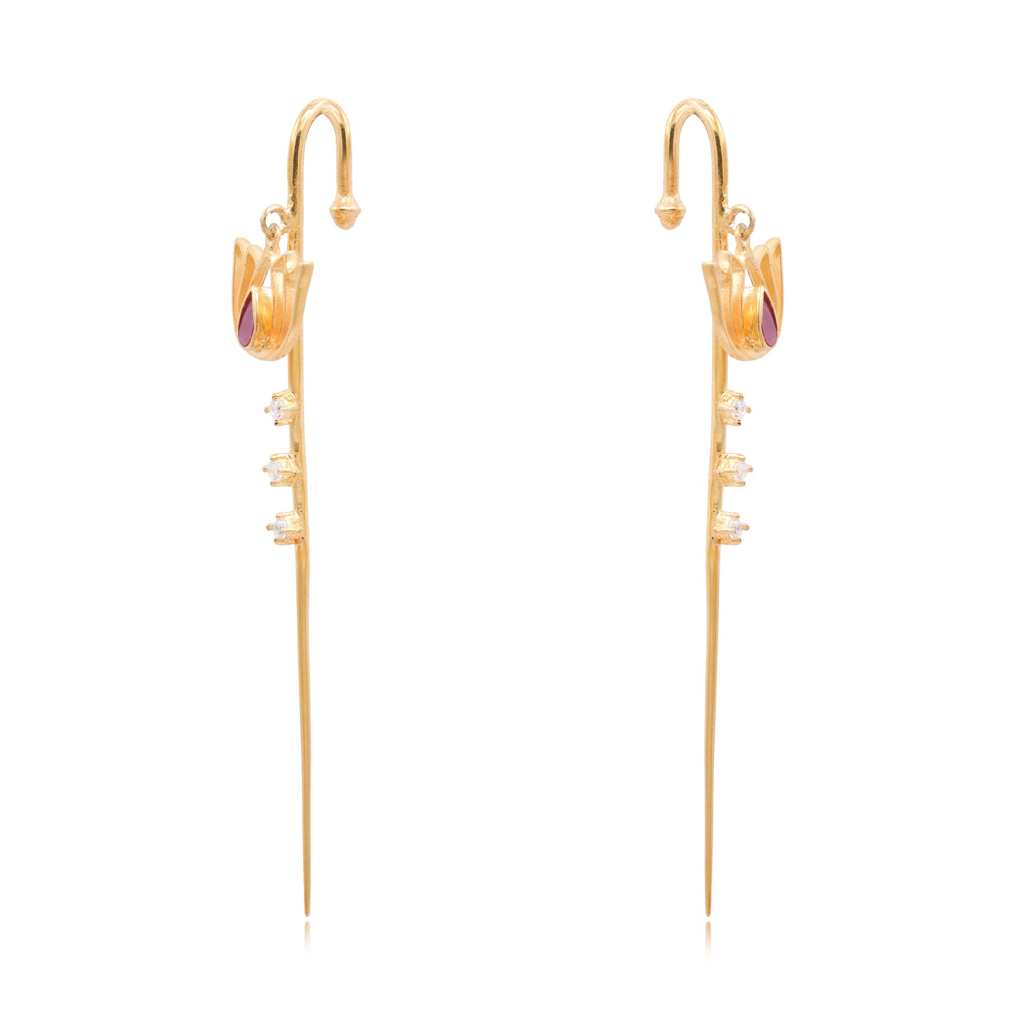 Silver Lotus Earcuff